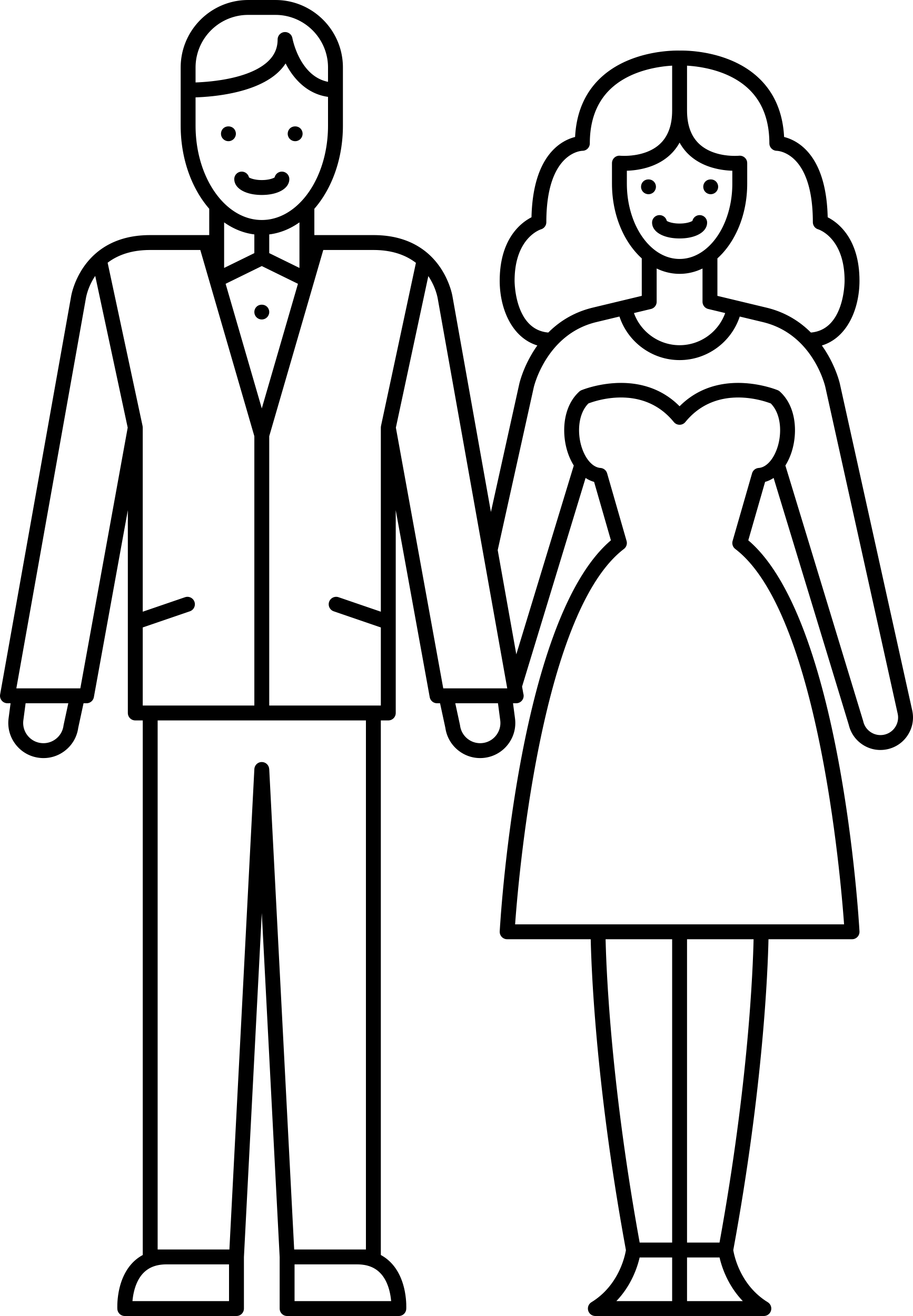 Dressed Couple Outline Icon Svg Set Free Vectors
